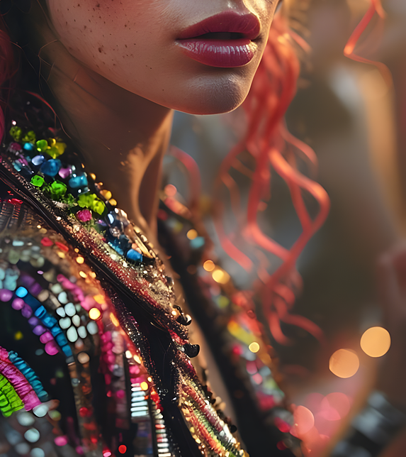 Products with sequins or beads . Sparkly items