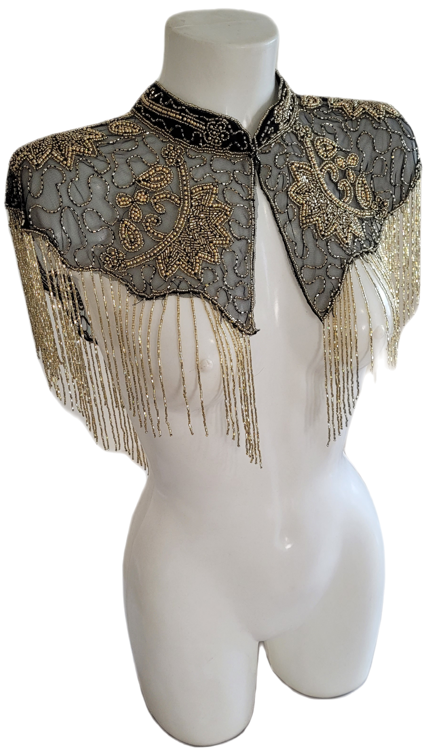 Black Gold Vintage Capelet Black Ponchos Embellished Poncho Unique Cape Size Wedding