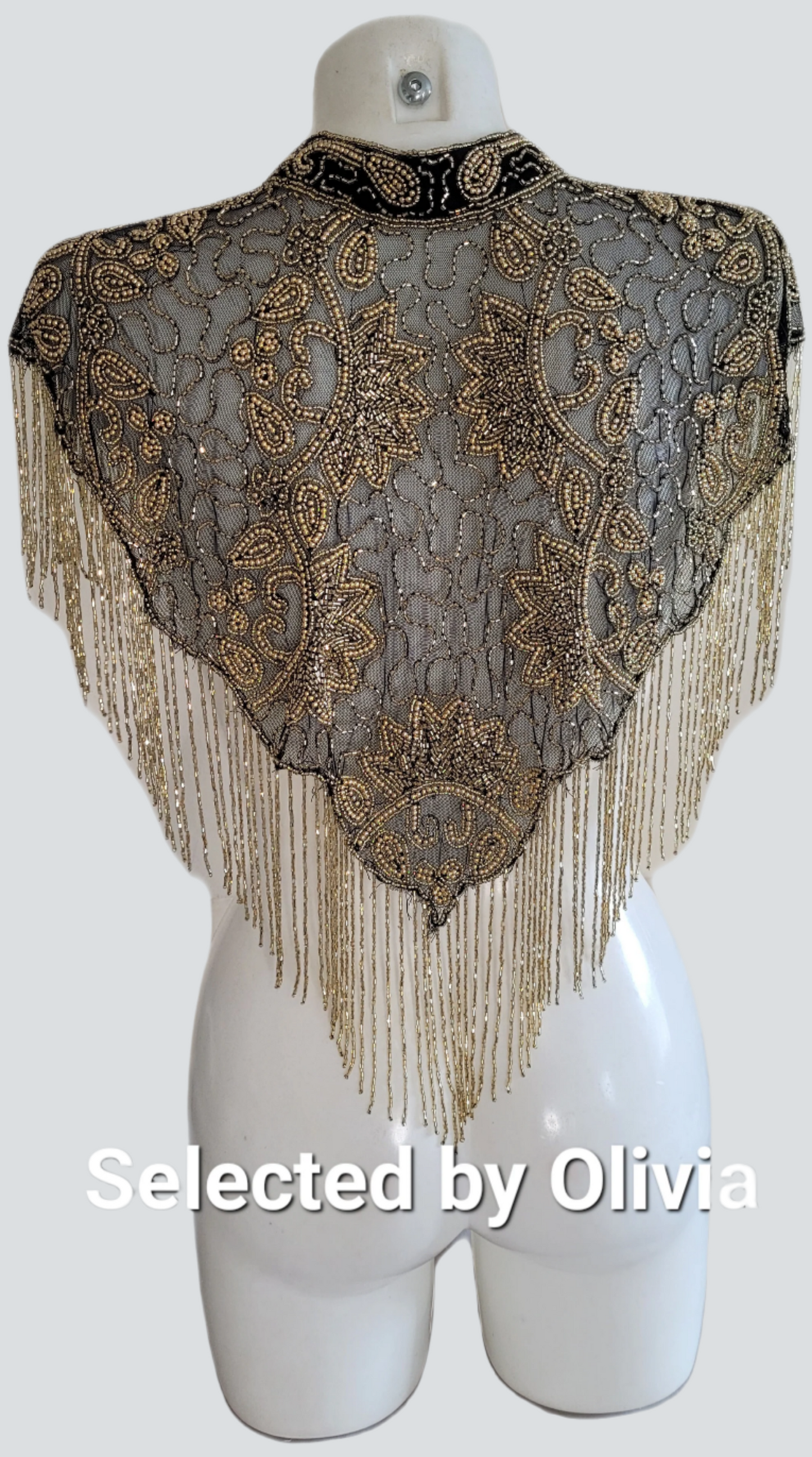 Black Gold Vintage Capelet Black Ponchos Embellished Poncho Unique Cape Size Wedding