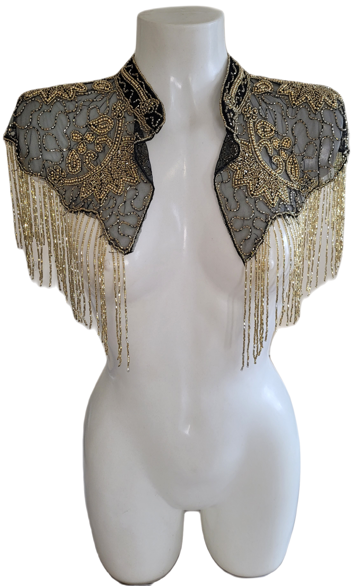 Black Gold Vintage Capelet Black Ponchos Embellished Poncho Unique Cape Size Wedding