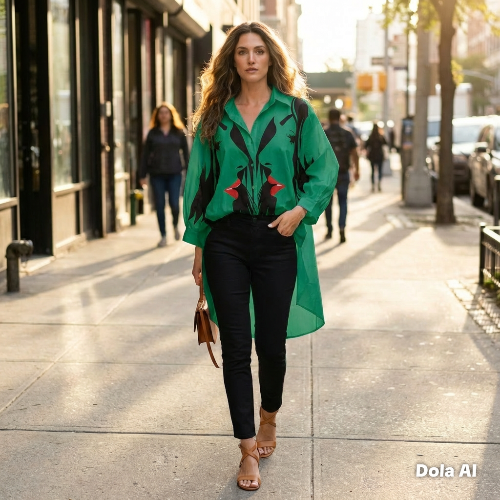 Vintage 80s Style Oversized Balloon Sleeve Shirt Retro Blouse High Poplin