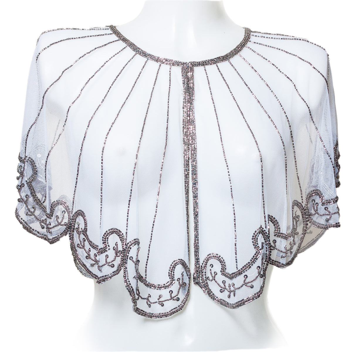 White Sequin Poncho | Bridal Cover Up | Wedding Cape | Bridesmaid Wrap