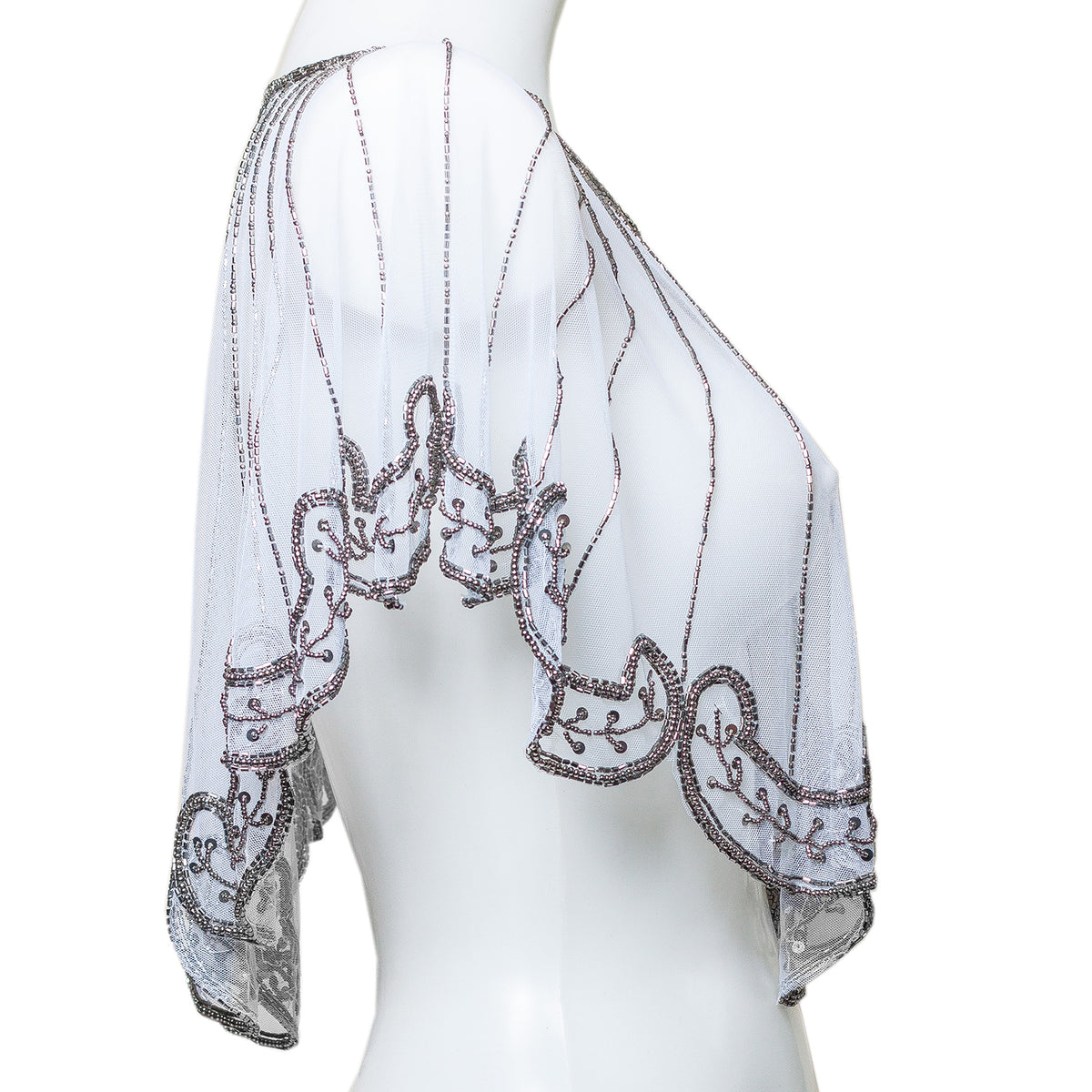 White Sequin Poncho | Bridal Cover Up | Wedding Cape | Bridesmaid Wrap