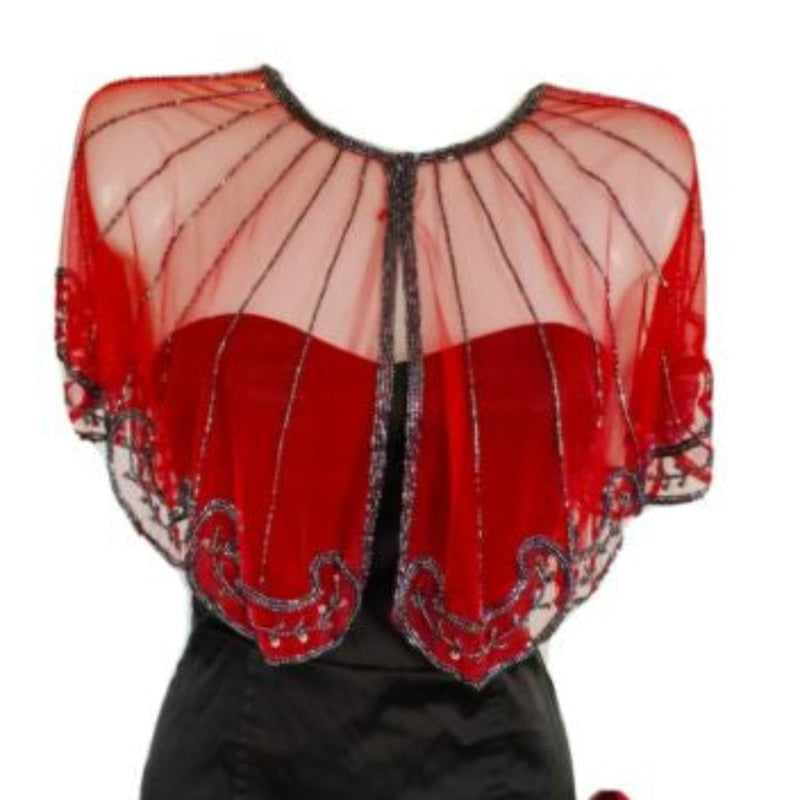 Red Sequin Poncho | Gold or Grey Sequins