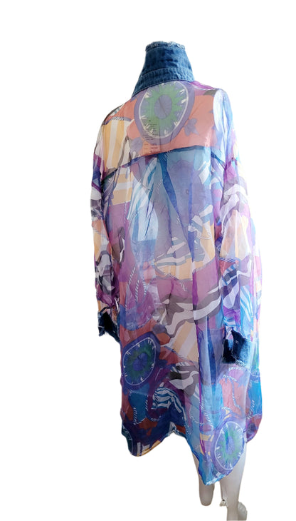 New  Pink See Throw Long Shirt Dress for Women Casual Tops Trendy Knee Shirts 2025